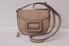 The Bridge Taupe Grain Leather Buckle Bag Crossbody JE1846