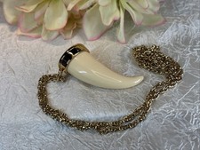 Estee Lauder Pleasures Charming Horn Solid Perfume Necklace - EMPTY Free Ship
