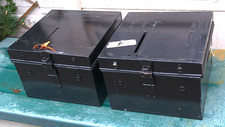 Vintage A Pair Of Metal Ballot Boxes Genuine Government Council Voting Box