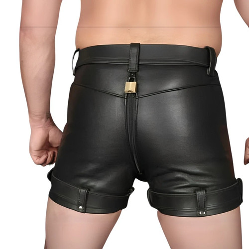 Men leather chastity - leather,