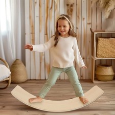 Wooden Balance Board Wobble Curved Rock-it Yoga Rocker Leaning Toy for Kid Adult