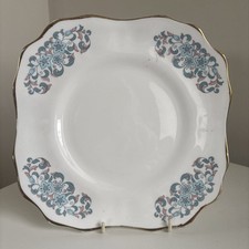 Vintage Arklow Pottery Cake Plate Blue Flowers Bone China
