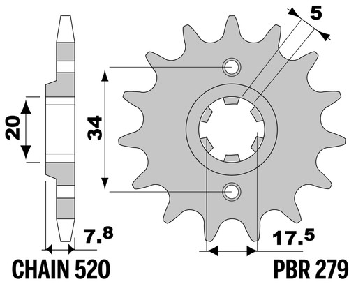Pbr front sprocket silver - pbr,