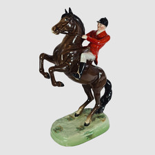 Vintage Beswick Huntsman Rearing on Horse Figure No 868. Excellent Condition