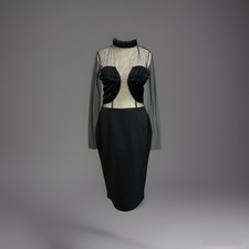 Vintage 90s black mesh dress