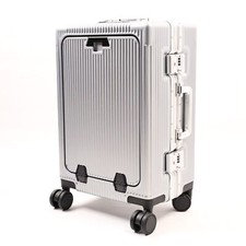 Hard Shell Carry On Suitcase 20" Aluminium Frame Laptop Compartment + Cup Holder