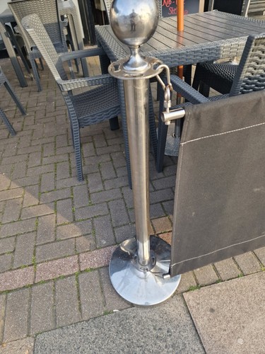 Cafe barrier posts and banners - barrier,