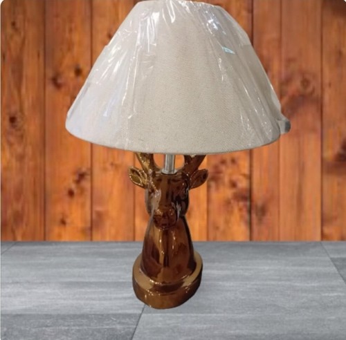 Copper colour stag table lamp - copper,