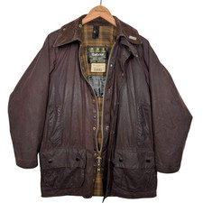 Barbour A190 Beaufort Wax Jacket Rustic Brown C38/97CM Small Vintage 90s Country