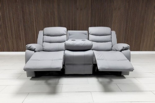 Grey leather recliner seater - recliner,