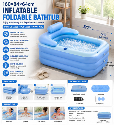 Foldable inflatable bathtub - foldable,