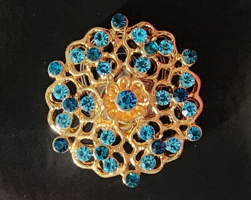 Stock pin magnetic - teal, stones