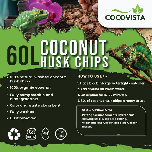 60l coconut husk chips - coconut, blocks