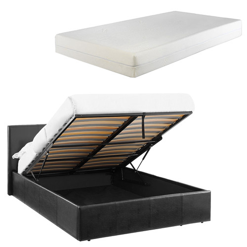4ft6 double ottoman bed - ottoman, black