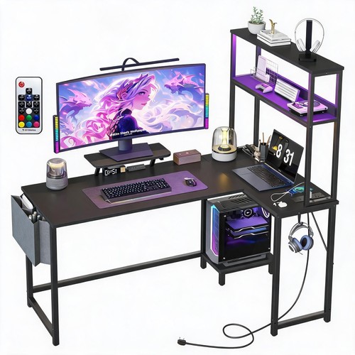 Shaped gaming desk led - shaped,