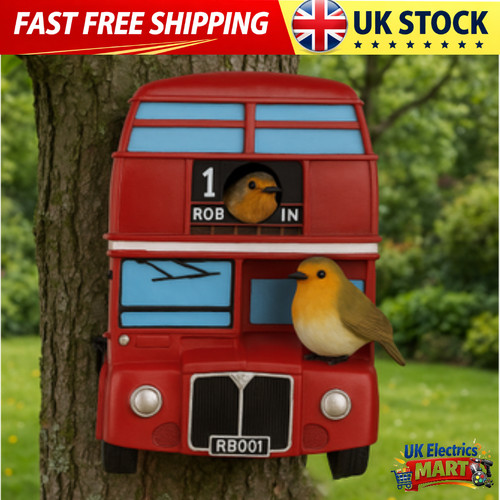 London bus bird house - bird, wooden