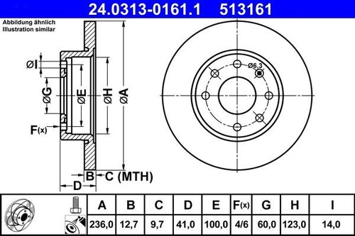 Brake discs opel ascona 3 - discs, c