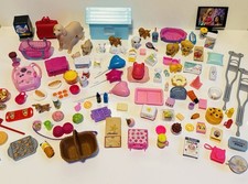 Mattel Barbie Doll Playset Puppy Dog Animal & Dream House Food Bundle VGC