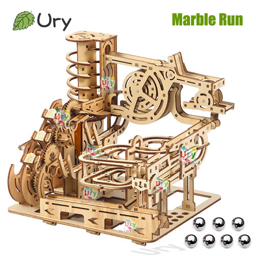 Wooden marble run puzzle - wooden,