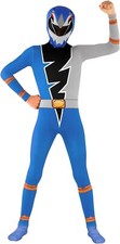 Kids Blue Dino Fury Morphsuit Boys Power Rangers Superhero Fancy Dress Costume
