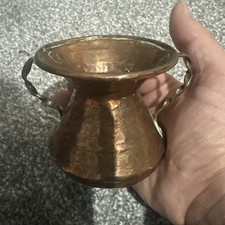 Antique Copper Small Pot with 2 Brass Handle Brass Handles