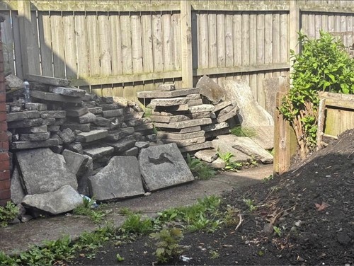 Various sized broken paving - sized,