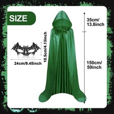 Unisex Hooded Velvet Cloak Robe Halloween Long Cape