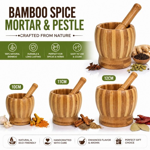 Pestle and mortar set - pestle, natural