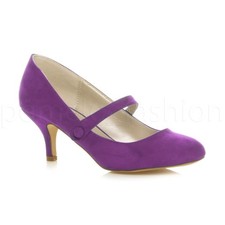 WOMENS LADIES LOW MID HEEL