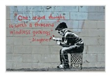 BANKSY ORIGINAL THOUGHT FRAMED ART POSTER GRAFFITI PICTURE PRINT ARTWORK 4 SIZES