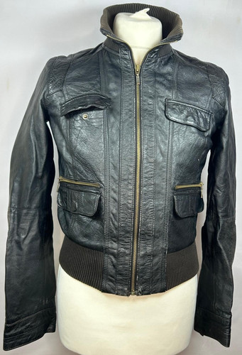 Zara trf black real leather - zara,