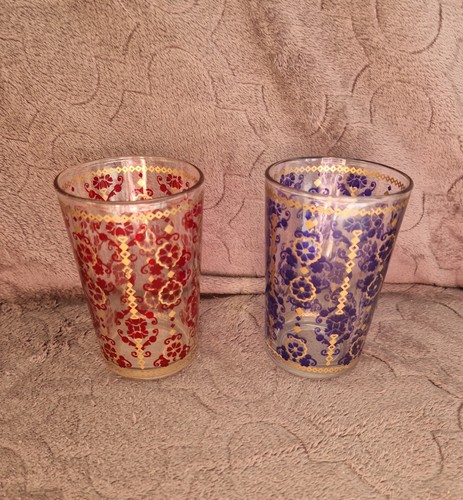 Small tea glass tumblers red - 2,