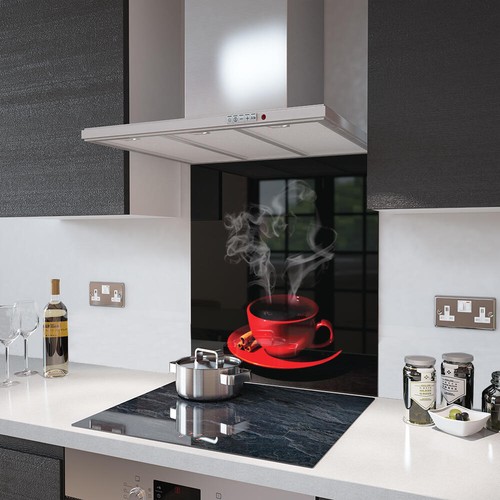 Glass splashbacks red coffee - glass,