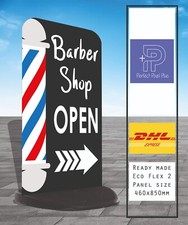 Barber Shop Open (arrow)