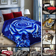 Heavy Weight Soft 2PLY Blankets Reversible Bed Throw King Size Comforter