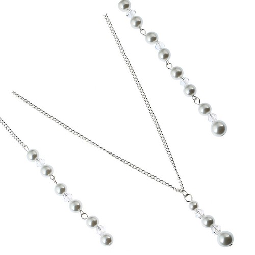 Bride crystal pearl pendant - bride,