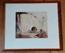 Vintage Watercolour Painting Gypsy Caravans In A Gorge LT Clark?