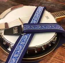 Handmade Blue Irish Celtic Banjo Strap - Vtar Vegan Guitar Straps