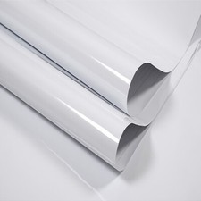 STICKY BACK PLASTIC VINYL WRAP FABLON GLOSSY WHITE SELF ADHESIVE FILM 10/5m Roll