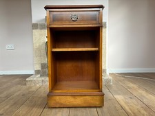 Small Open Yew Bookcase/Cabinet Single Drawer