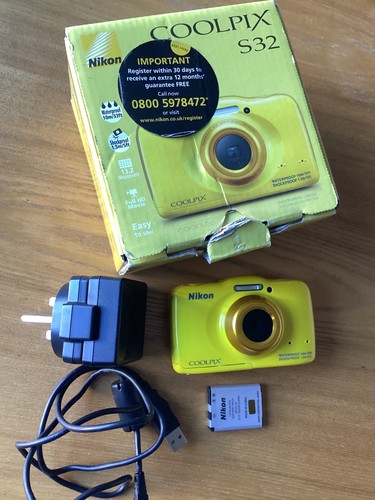 Nikon coolpix s32 yellow 13mp - coolpix,