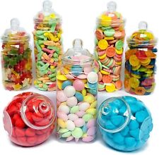 7 Large Plastic Sweet Jars for Truly Sweet Candy Buffet Sweet Table Wedding