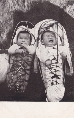 Two baby indian papoose - papoose, in
