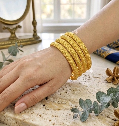 Ethnic bangles 22k gold - gold, plated