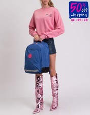 RRP€150 KIPLING Backpack Large 3M SCOTCHLITE Reflective Material Logo Zipped