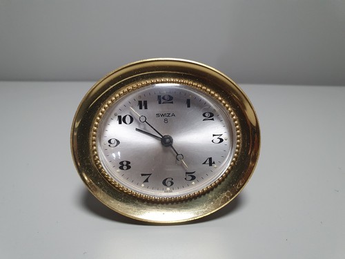 Swiza alarm clock oval brass - clock,