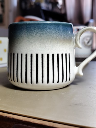 Halfway stripe stoneware mug - stoneware,
