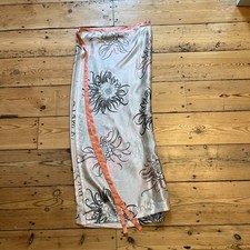 Neisha Crosland Floral Print, Light Grey/Pink Silk Wrap, Women's 69x184cm Used