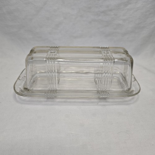 Vintage clear glass butter - clear,