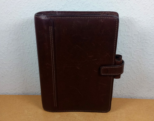 Filofax brown leather personal - leather,